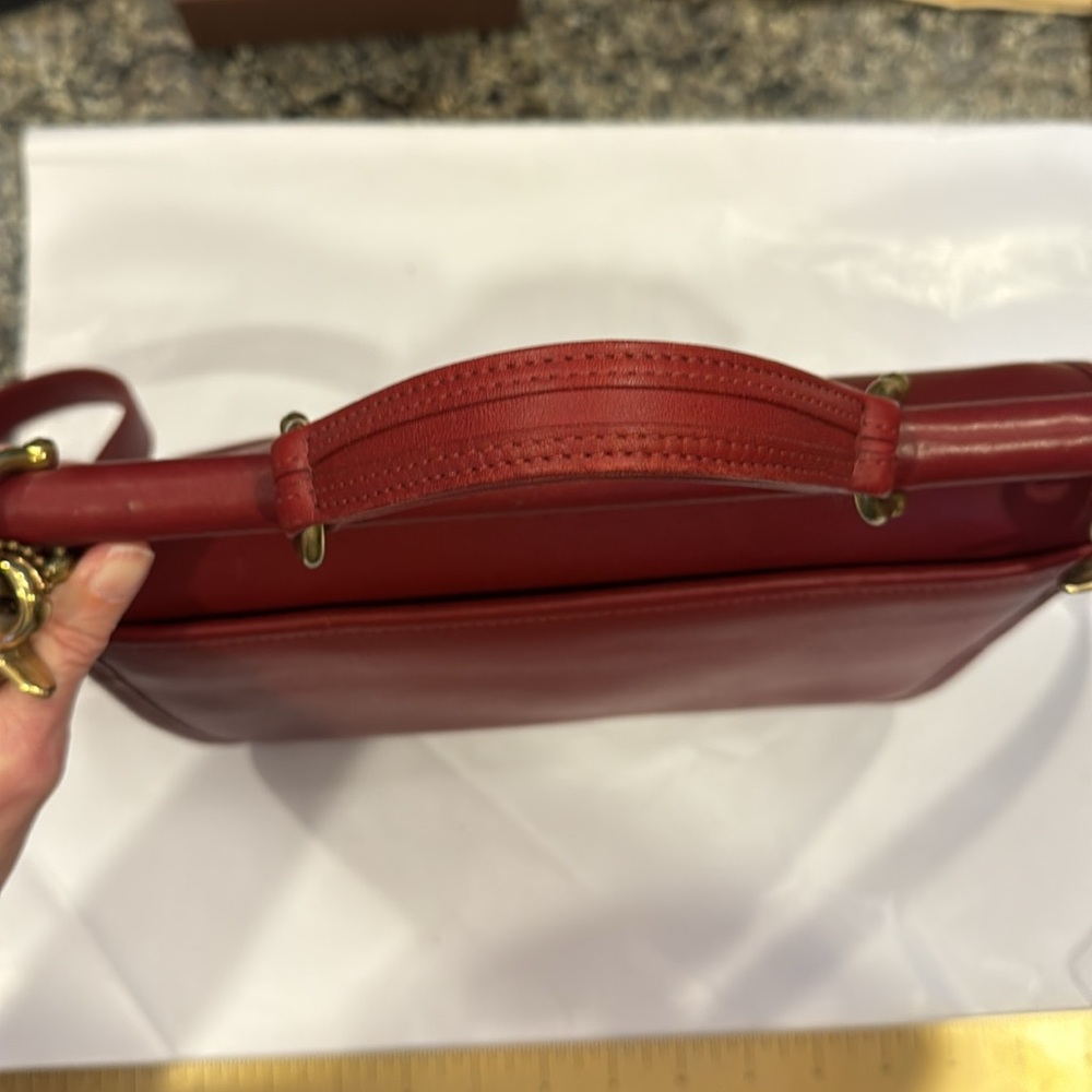 Vintage Coach Willis Top-Handle Crossbody Shoulder Bag Purse # 9927 ( Red ) - Picture 8 of 14